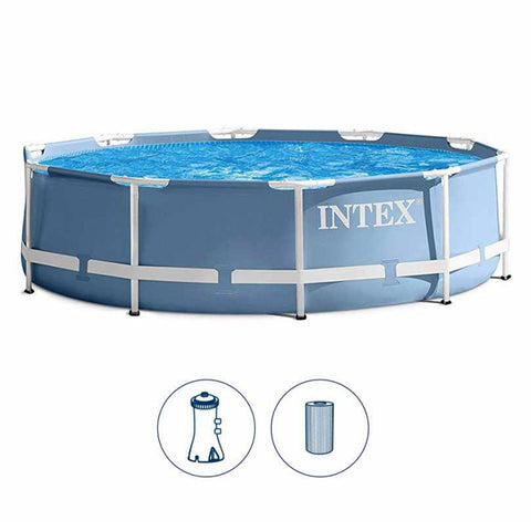 Intex - Prism Frame Metal Foldable Swimming Pool (12 ft x 30 inch) - 28710