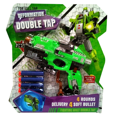 Green Transformer Action Figure Convertibile Soft Bullet Nerf Dart Gun - 2 in 1