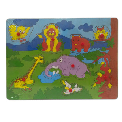 Wild Animals Jungle Night Wooden Jigsaw Puzzle