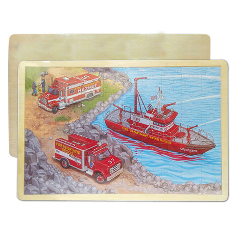 Big Fire Rescue Wooden Jigsaw Puzzle - 18 inches