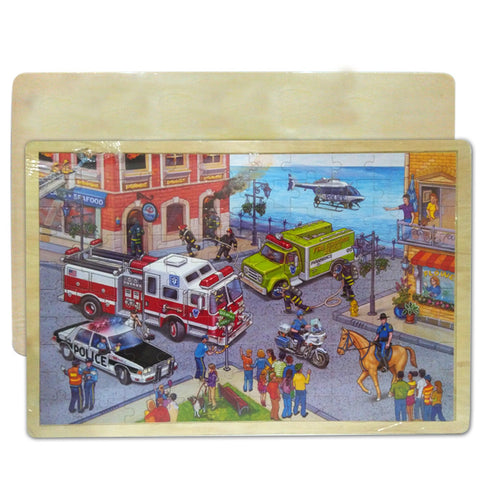 Big City Rescue Wooden Jigsaw Puzzle - 18 inches