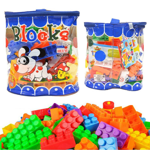 Blue - Plastic Blocks 72 Pcs