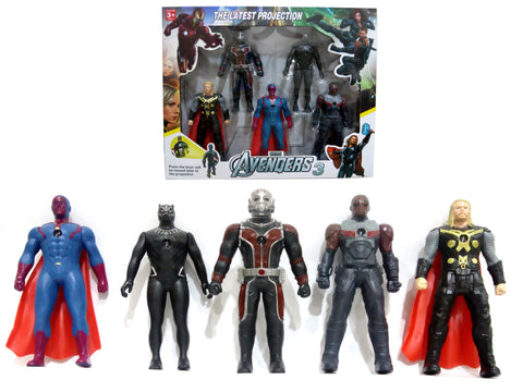 Pack of 5 Marvel Avengers Action Figures With Projector Function - Option B - 6 inches