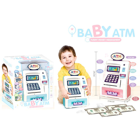 Kids ATM Machine Electronic Money Safe with Credit Card - 10 inches