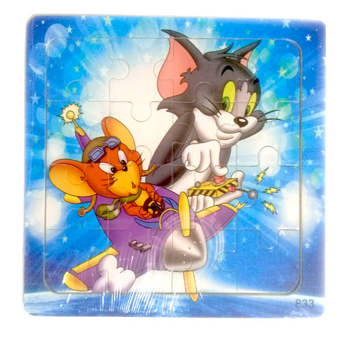 Wooden Jigsaw Puzzle - Tome &amp; Jerry Flying Airplane - 6 inches