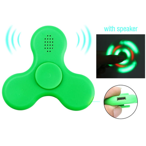 Fidget Spinner Stress Reducer Toy - LED Light Bluetooth Speaker Music - Multicolor