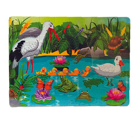 Wooden Jigsaw Duck &amp; Stork puzzle pond - 40 Pcs