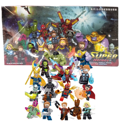 Marvel: Avengers - Pack of 16 Super Hero Minigures Building Blocks set