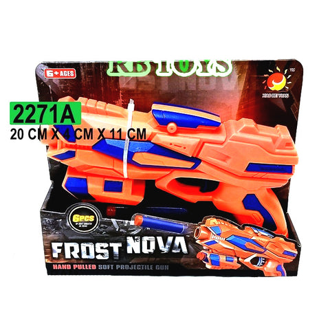 Frost Nova Soft Bullet Dart Shooting Nerf Gun - Manual Reload - Orange