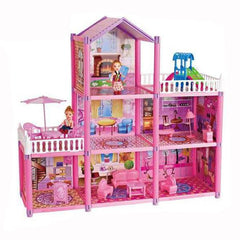 Holiday Villa Three Story Pink Doll House For Girls - 129 pcs - 24 inches