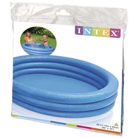 Intex - Crystal Blue Portable Kids Outdoor 3 RIng Inflatable Swimming Pool - 59416 - 4 ft