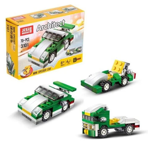 Mini Speeder Car - JISI Bricks Mini Building blocks for kids 3 in 1