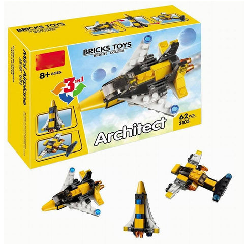 Mini Air Plane- JISI Bricks Mini Building blocks for kids 3 in 1 -3103