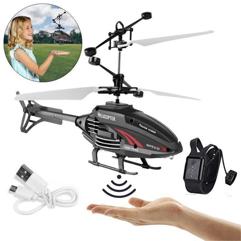 RC Flying Helicopter Watch Style remote With motion sensor 2 in 1 – Rechargeable