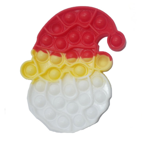 Push Pop Bubble Fidget Spinner Pop It Silicone Toy - 5 inches - Rainbow Santa Claus Face