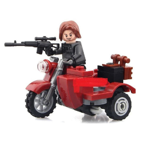 Winter Soldier Motorcycle Super Heroes Building Block 7009 33+Pcs