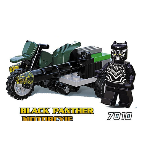 Black Panther Motorcycle Super Heroes Building Block for kids - 7010