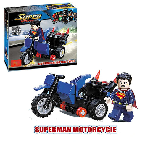 Superman Motorcycle Super Heroes Building Block 7012 33+Pcs