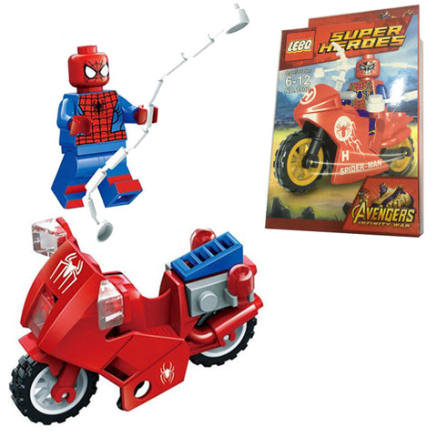 Super Heroes - Marvel Avengers Spiderman Building block with Motor Bike