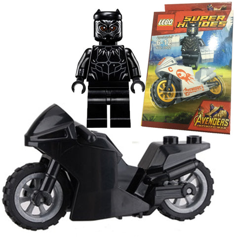 Super Heroes - Marvel Avengers Black Panther Building block with Motor Bike