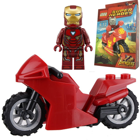 Super Heroes - Marvel Avengers Iron Man Building block with Motor Bike