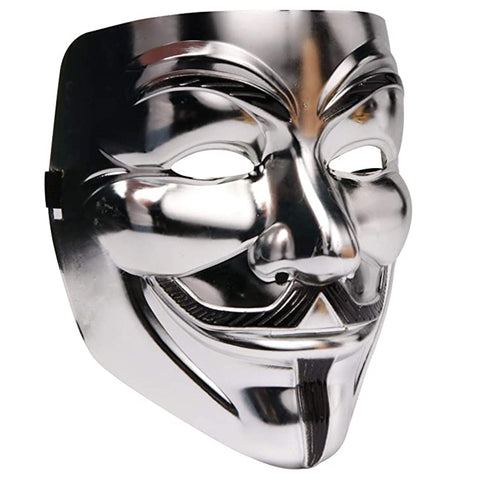 Iconic V for Vendetta Mask / Anonymous / Guy Fawkes Mask - Silver