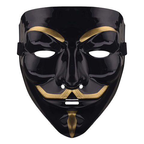 Iconic V for Vendetta Mask / Anonymous / Guy Fawkes Mask - Black and Gold