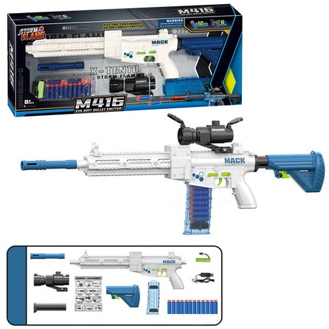 M416 Nerf Soft Darts Electric ToyGun 76cm - White