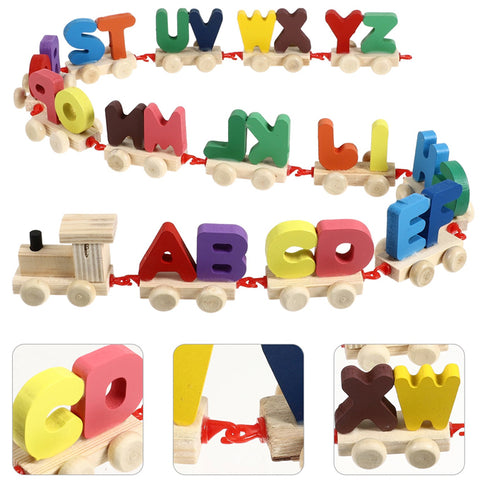 ABC Wooden English Alphabet Letter Train For Kids - Wooden Playset For Kids - Toys For Boys