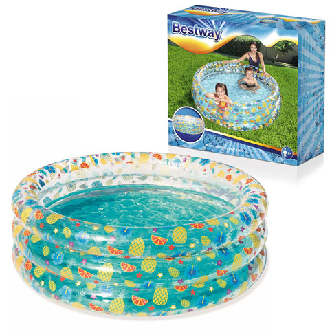 Bestway 51048 - Planschbecken Tropical 170 x 53 cm - Aufblasbarer Kinderpool Pool Schwimmbecken