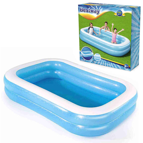 Bestway 54006 Family Rectangular Inflatable Pool, 262 x 175 x 51 cm