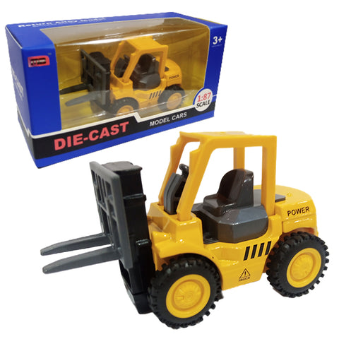 Construction Toys Die Cast 1:87 Scale - Forklift Lifter - Size Approx. 4 inch - Yellow