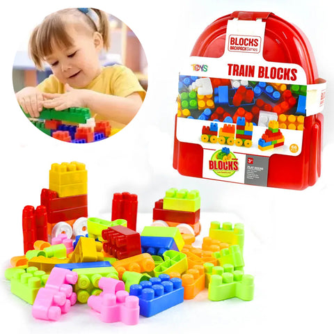 Train Blocks Backpack Series for Kids - 66 Pieces - Trains Blocks Backpack