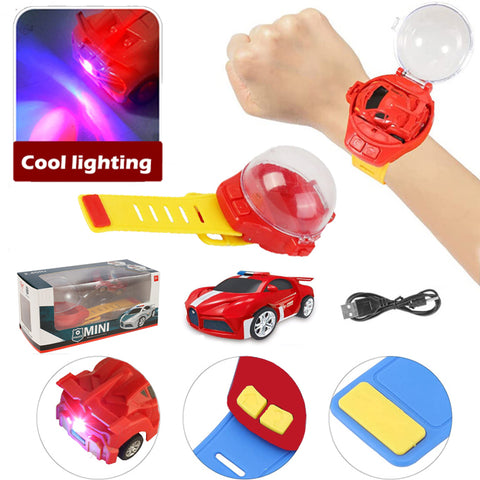 Mini Watch Remote Control 2.4GHz Rechargeable Car - Adjustable Strap - USB Charging Mini Wireless - Red