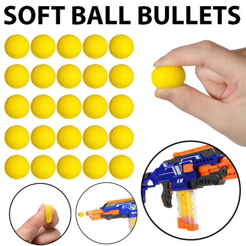 Soft Foam Balls Bulets 25 Pcs - Soft Foam Balls For Toygun - Yellow