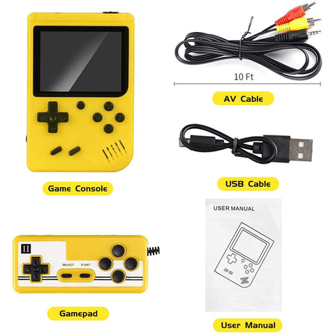 SUP Game Box Plus Rechargeable Battery Portable Game Console Support TV Connection &amp; 2 Players Toy for Kids - 2 inches Display - Size Approx. 5 Inches - Yellow