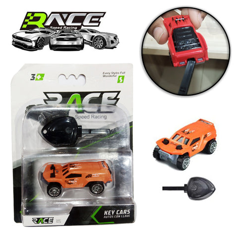 Race Speed Racing Key Power Die Cast Car - Car With Key Set - Orange