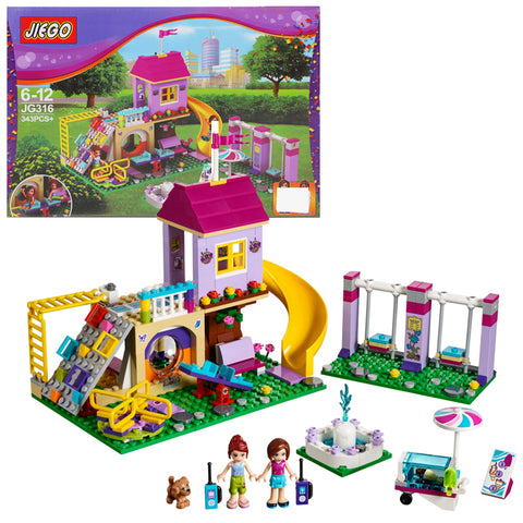 Girls Playground Compatible Building Blocks Toy Set For Kids - JG316 - 343 pcs