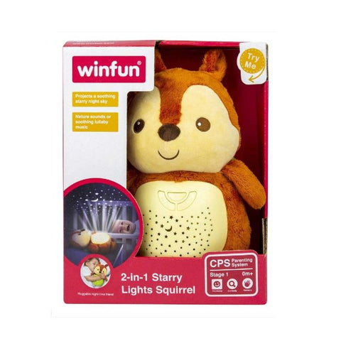 Win-Fun 2 in 1 Starry Lights Squirrel Stuffed Toy For Kids - 0824