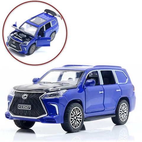 Lexus Land Cruiser Prado - Alloy Children's Sports Model Car Die-Cast Metal Toy Car - Front Doors &amp; Boot &amp; Hood Open - Size Approx. 5 inch - Blue