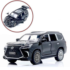 Lexus Land Cruiser Prado - Alloy Children's Sports Model Car Die-Cast Metal Toy Car - Front Doors &amp; Boot &amp; Hood Open - Size Approx. 5 inch - Black