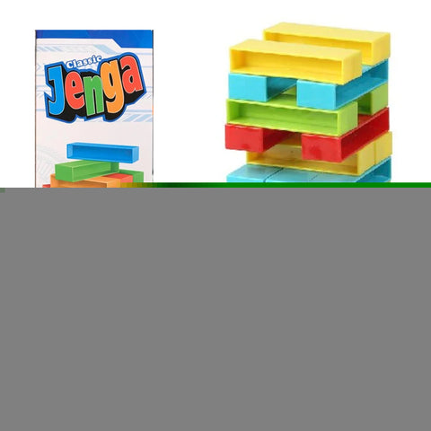 Planet X - Miniature Jenga Tower - 45 Vibrant Stacking Blocks