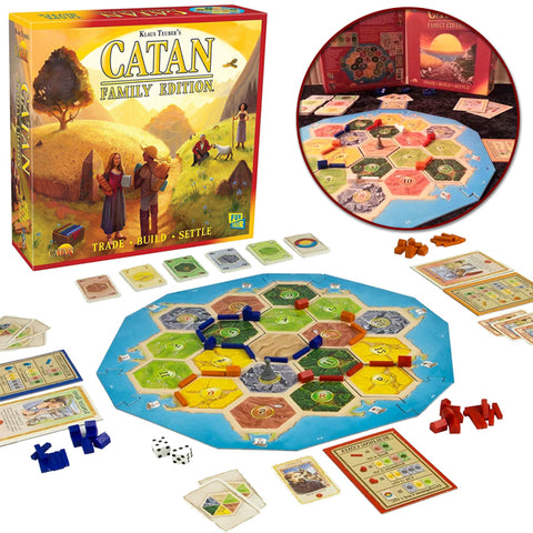 Catan Family Edition Board Game - Family Board Game - Board Game for Adults and Family - Adventure Board Game - For Ages 10+ - For 3 to 4 players - Average Playtime 60 minutes