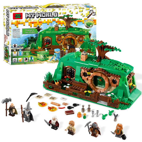 My World "Steve's Hobbit Forest House" Building Blocks Set With Lights Bricks - 705+ pcs - 830