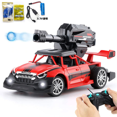 Remote Control Rechargeable Gel Blaster Ball Shooter 4 Channel Car Toy Car With 1000 Gel Balls - 8 inches - Red