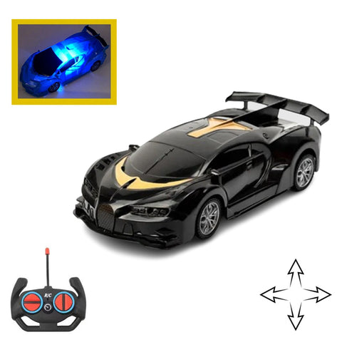 Remote Control Bugatti Model Car Toy with Lights for Adults and Kids As Birthday Gift - 1:20 Scale - Car Size 7 Inches - Black