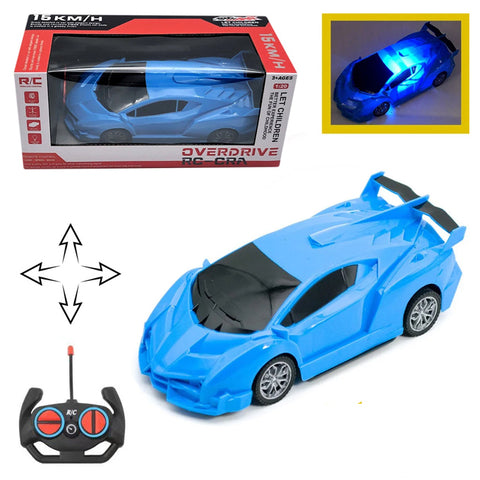 Remote Control Lamborghini Model Car Toy with Lights for Adults and Kids As Birthday Gift - 1:20 Scale - Car Size 7 Inches - Blue