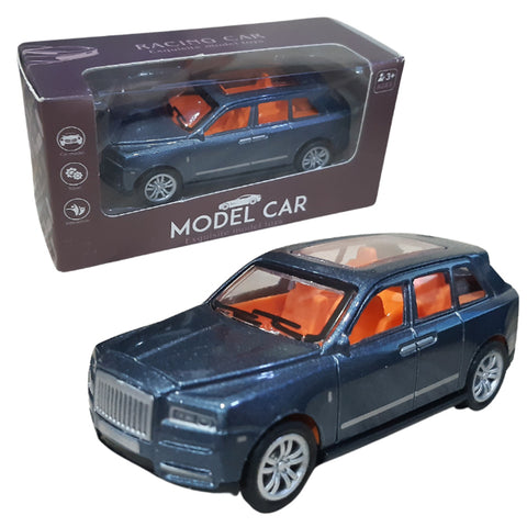 Rolls Royce Cullinan Hatchback Model Mini Metal Car For Kids - Pull Back and Die cast - 4 inches - Blue Grey