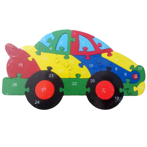 Alphabets & Numbers Puzzle - Car