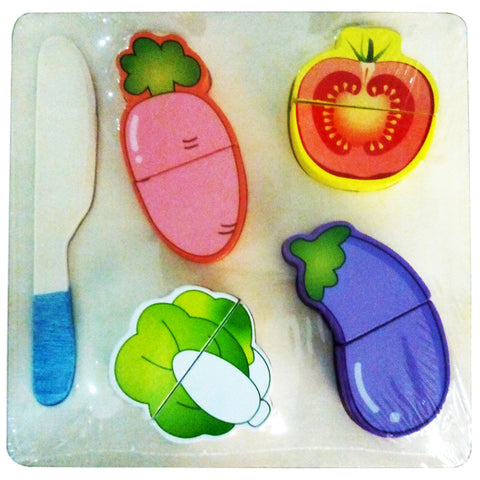 Wooden Puzzle - Vegetable Cutting Set - 5 pcs